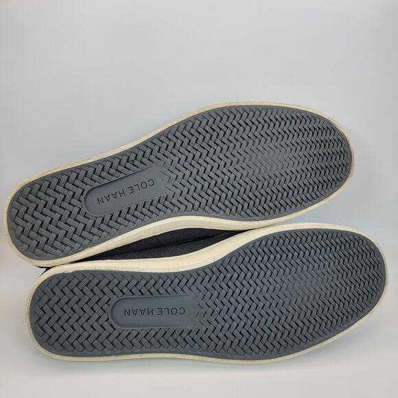 Cole Haan Penny Loafers Womens Sz 7 Gray Canvas with Brown Leather Trim Slip On - Picture 6 of 8